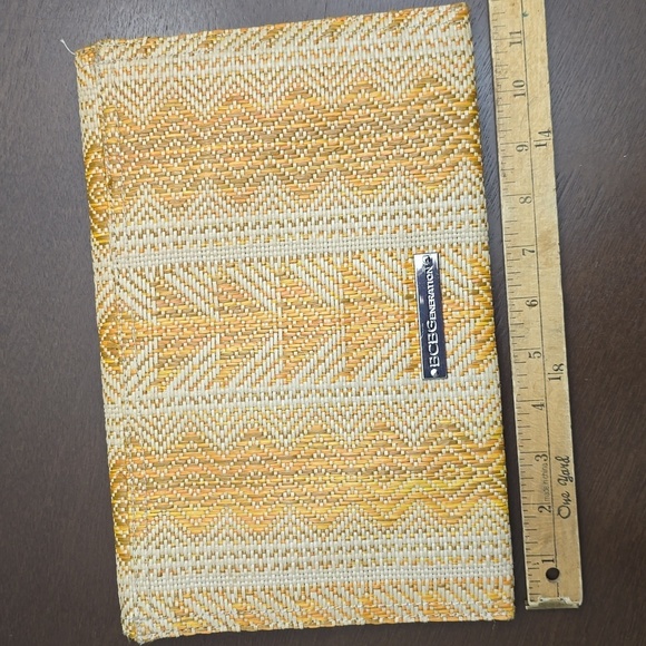 BCBG Gold and Cream Woven Clutch - Picture 4 of 4
